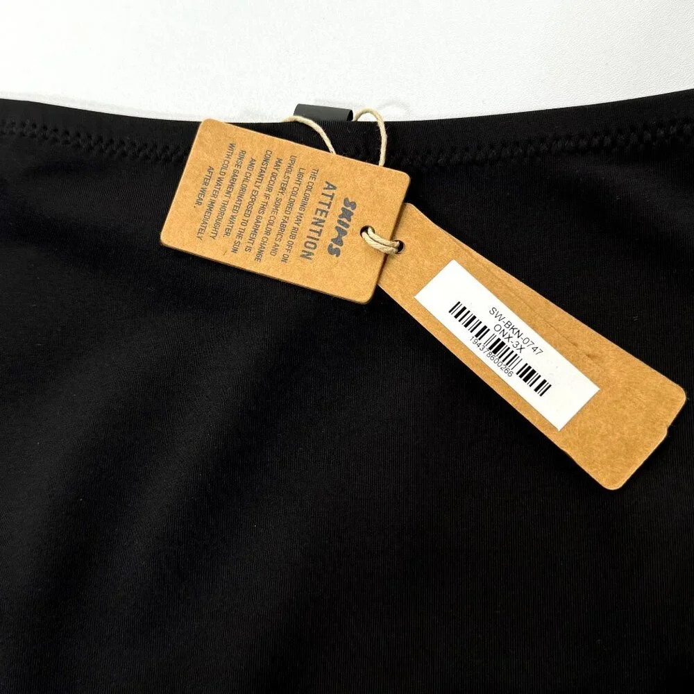 SKIMS Swim Cheeky Tanga Bottoms Onyx 3X